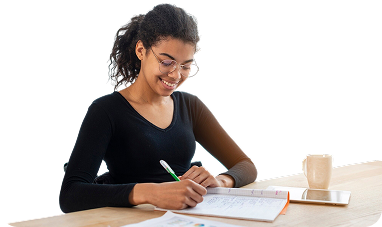Student studying